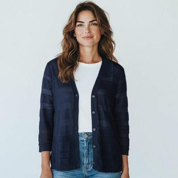 New York & Company Sweaters - New York & Company Navy Blue Cardigan